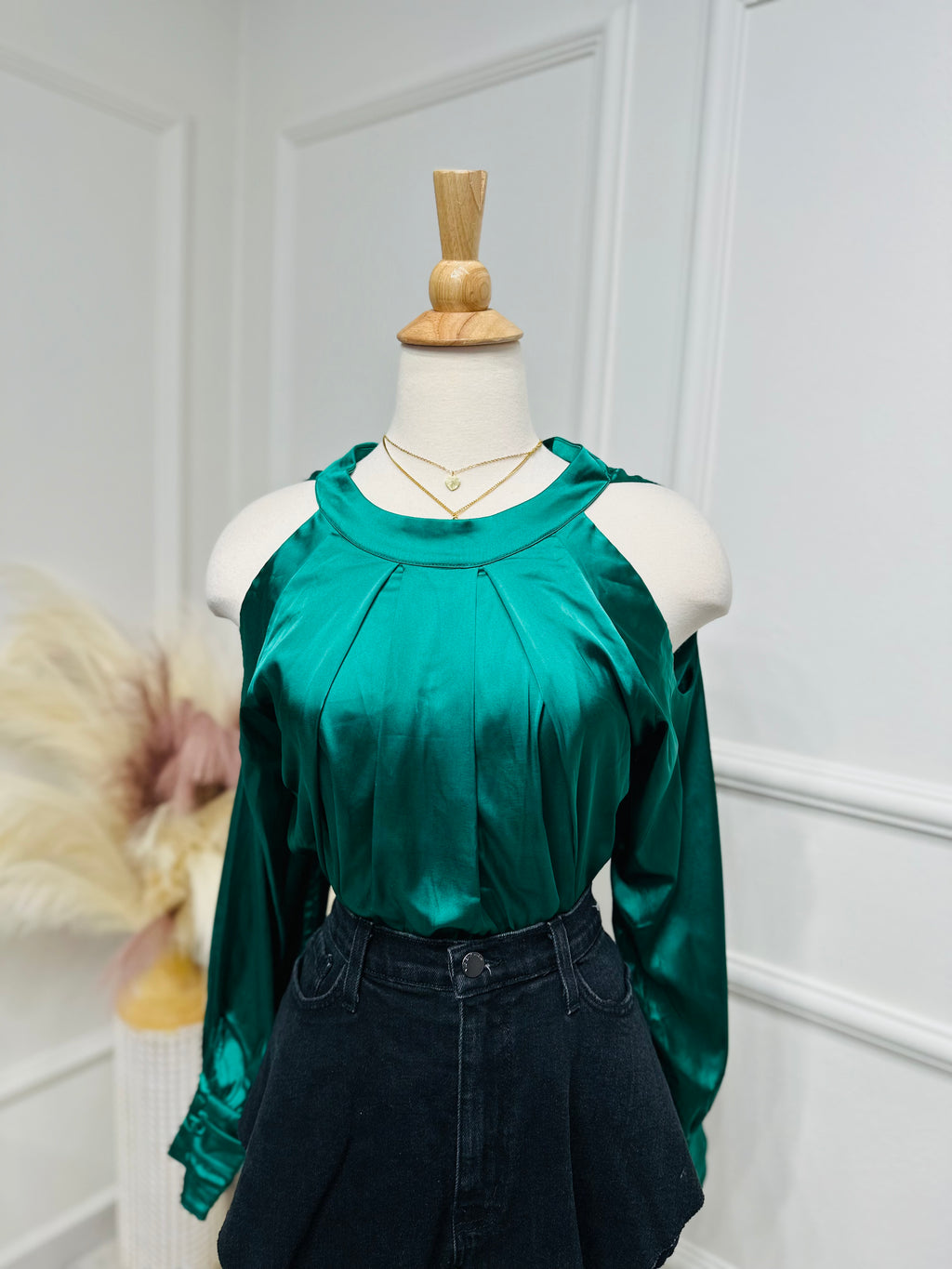 Emerald green blouse