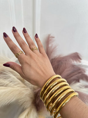 Gold bangles Trio