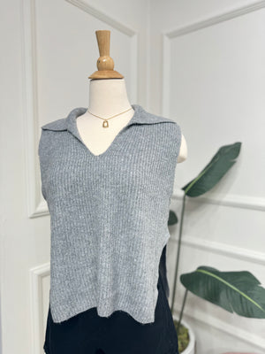 Grey knitwear blouse