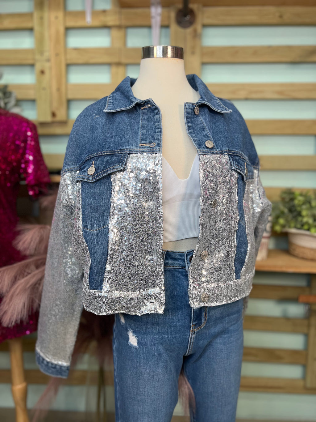 Silver denim jacket