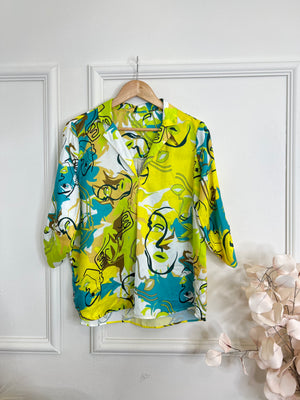 Green Abstract Blouse
