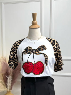 Cherry & Animal Print Blouse