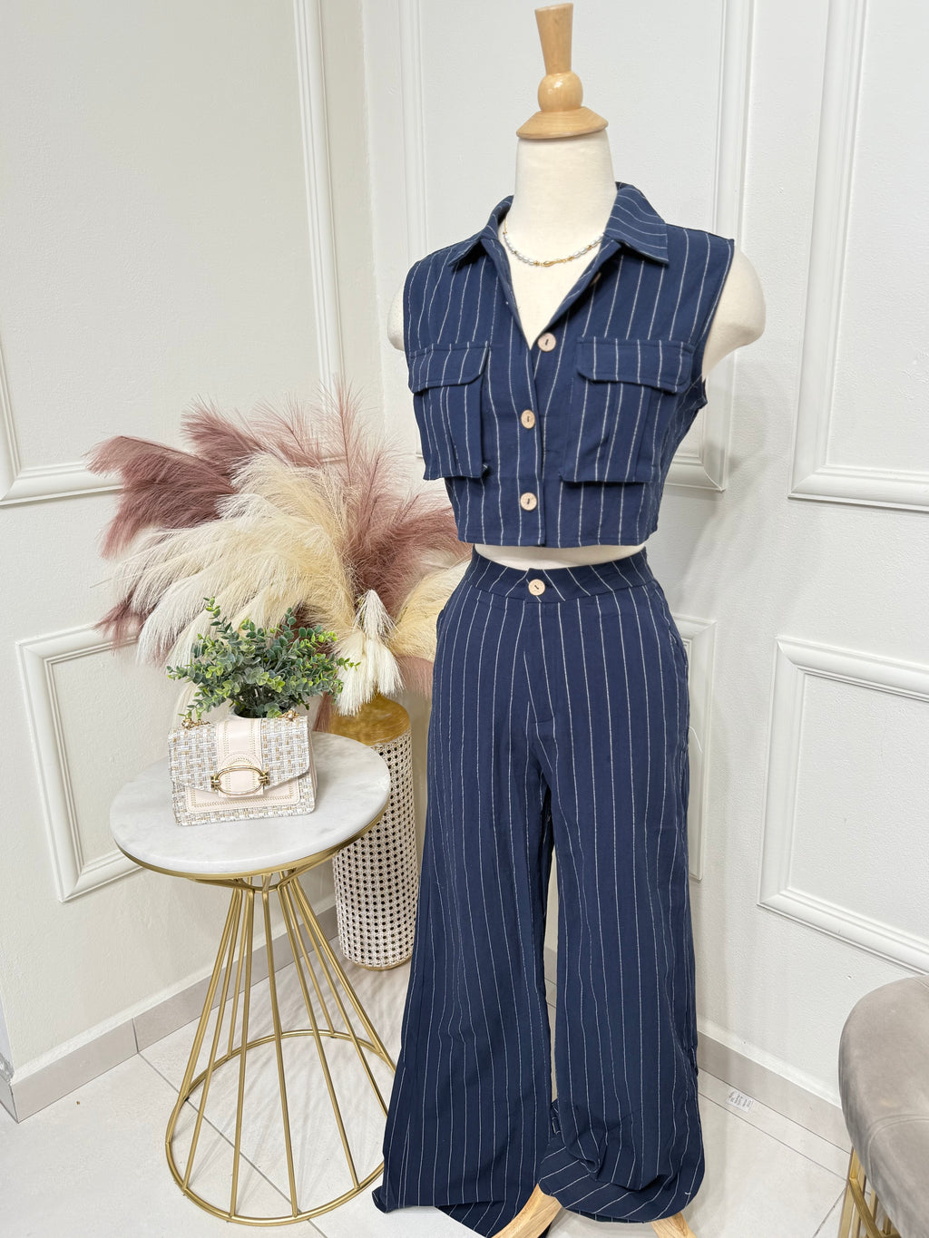 Navy líneas set