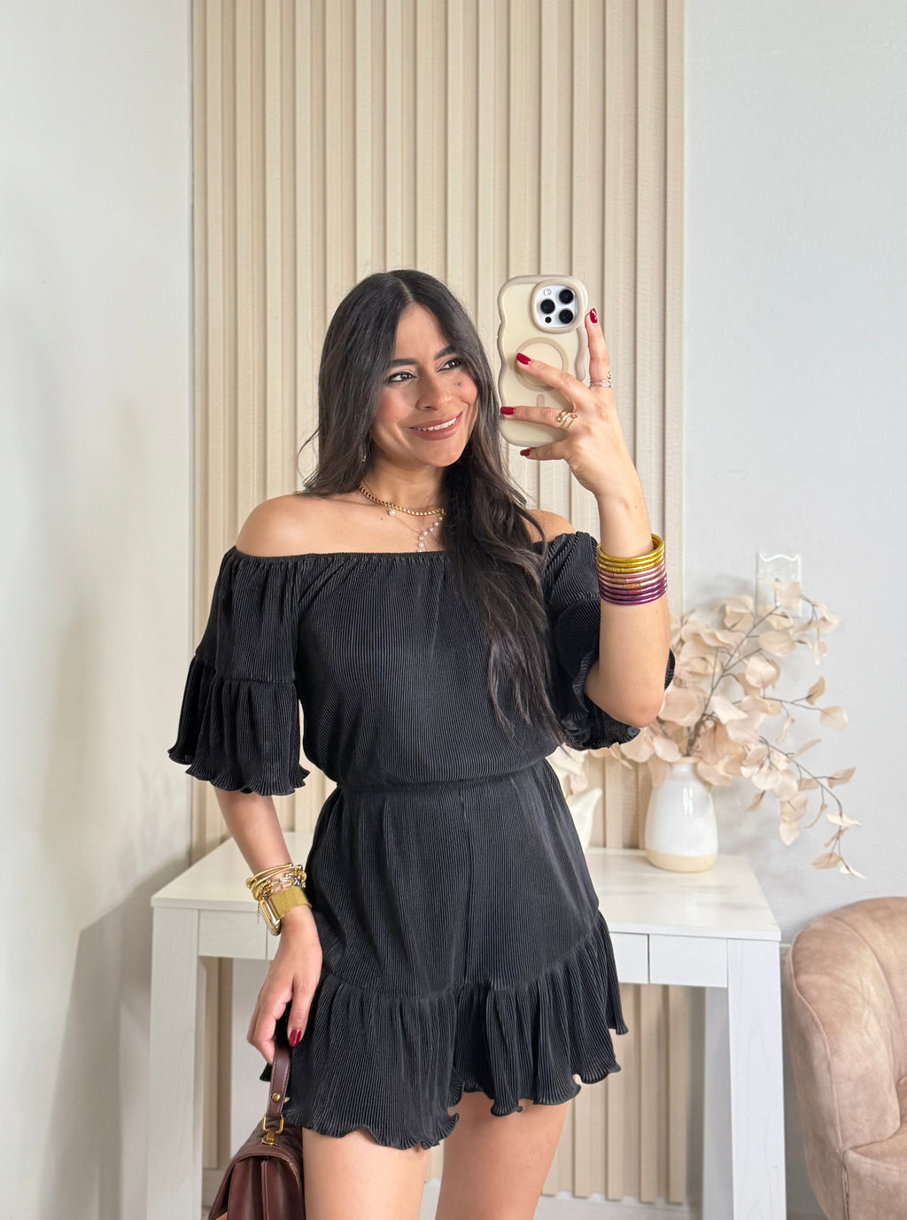 Black short romper