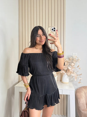Black short romper