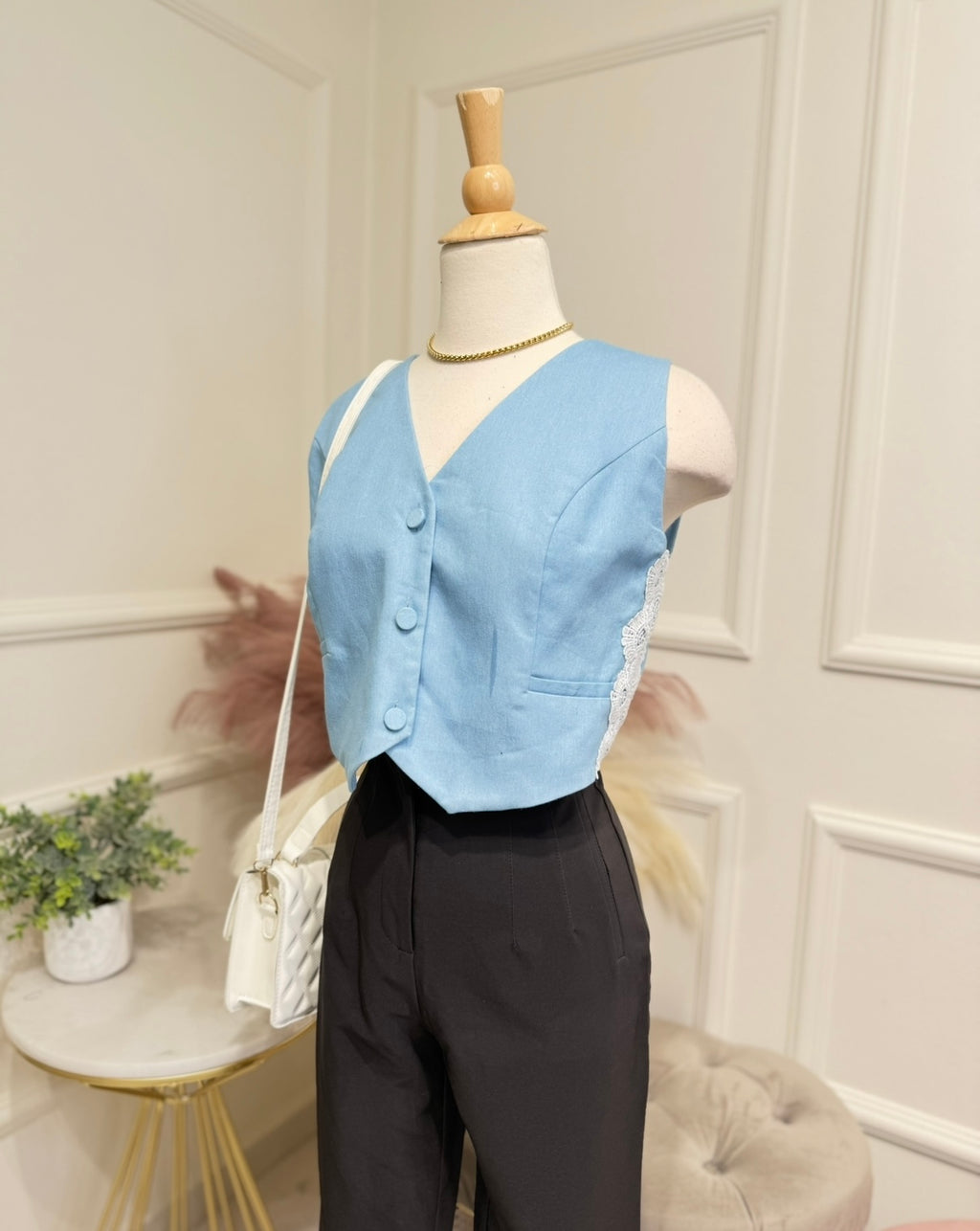 Denim like vest