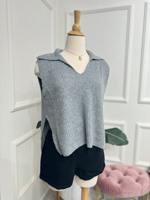 Grey knitwear blouse