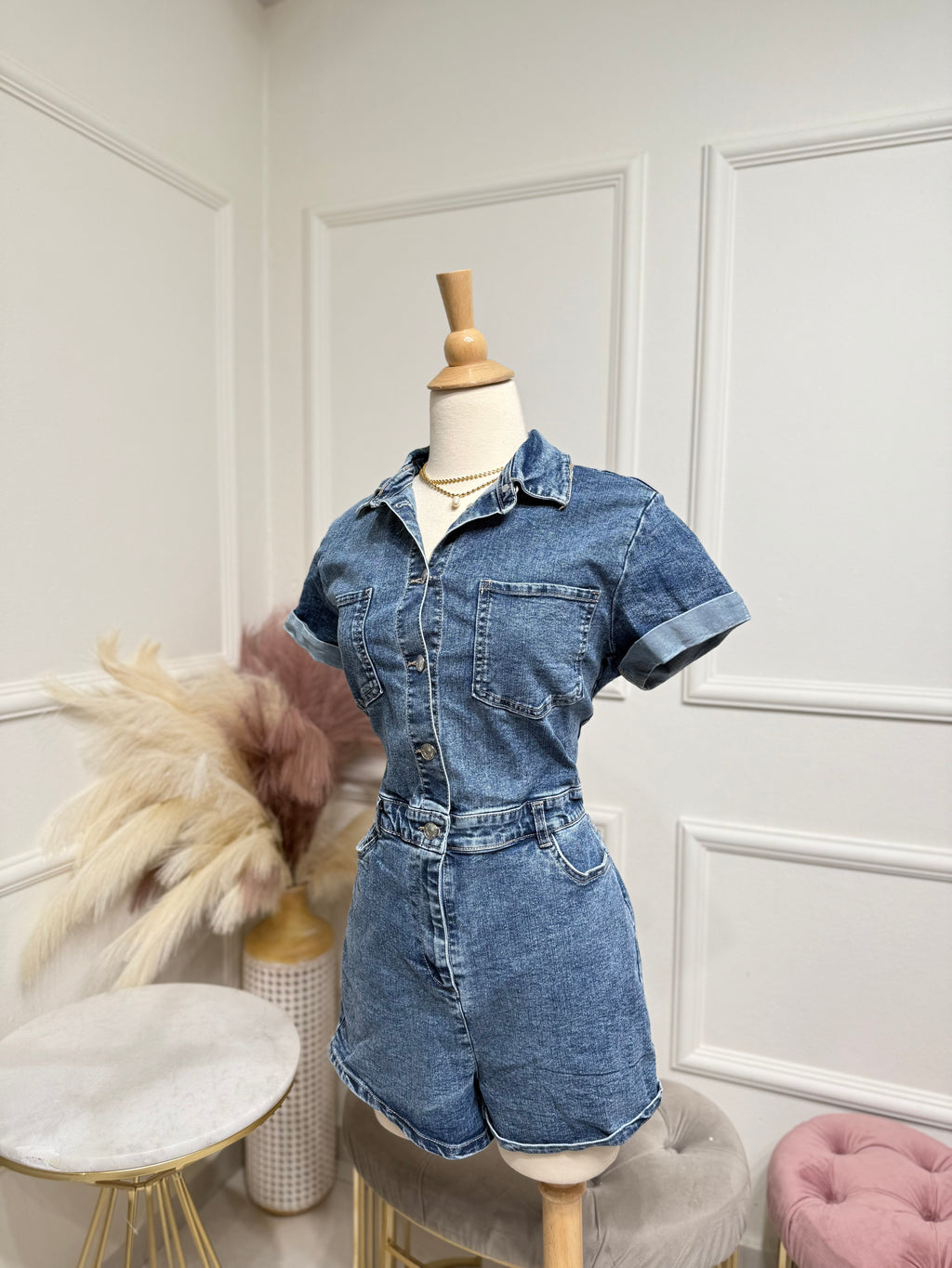 Denim romper