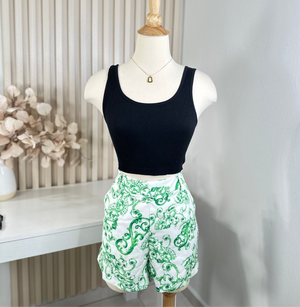 White & green short