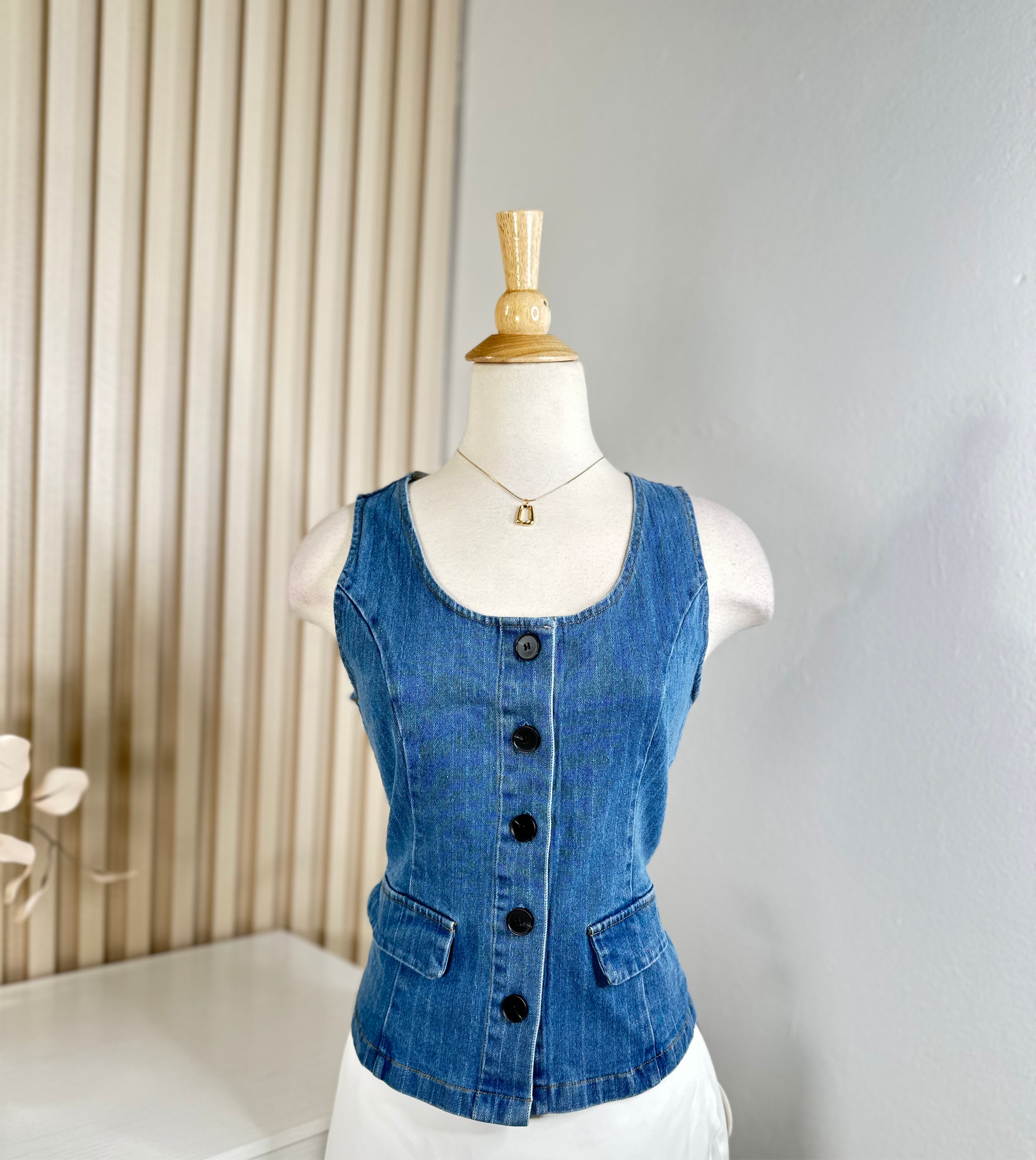 Denim vest long