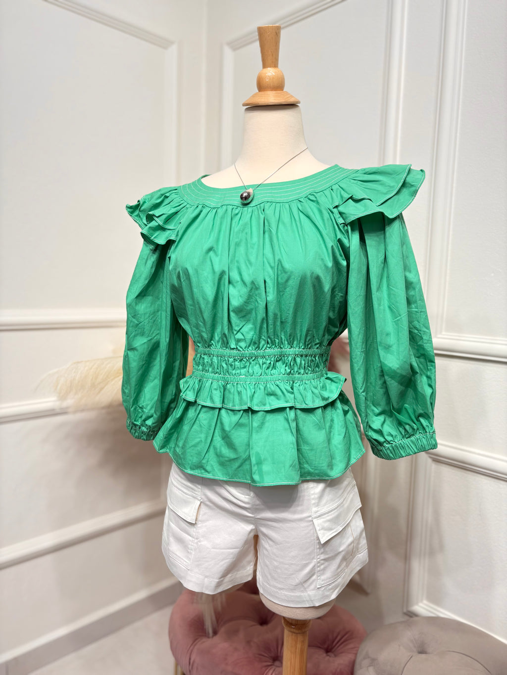 Green blouse