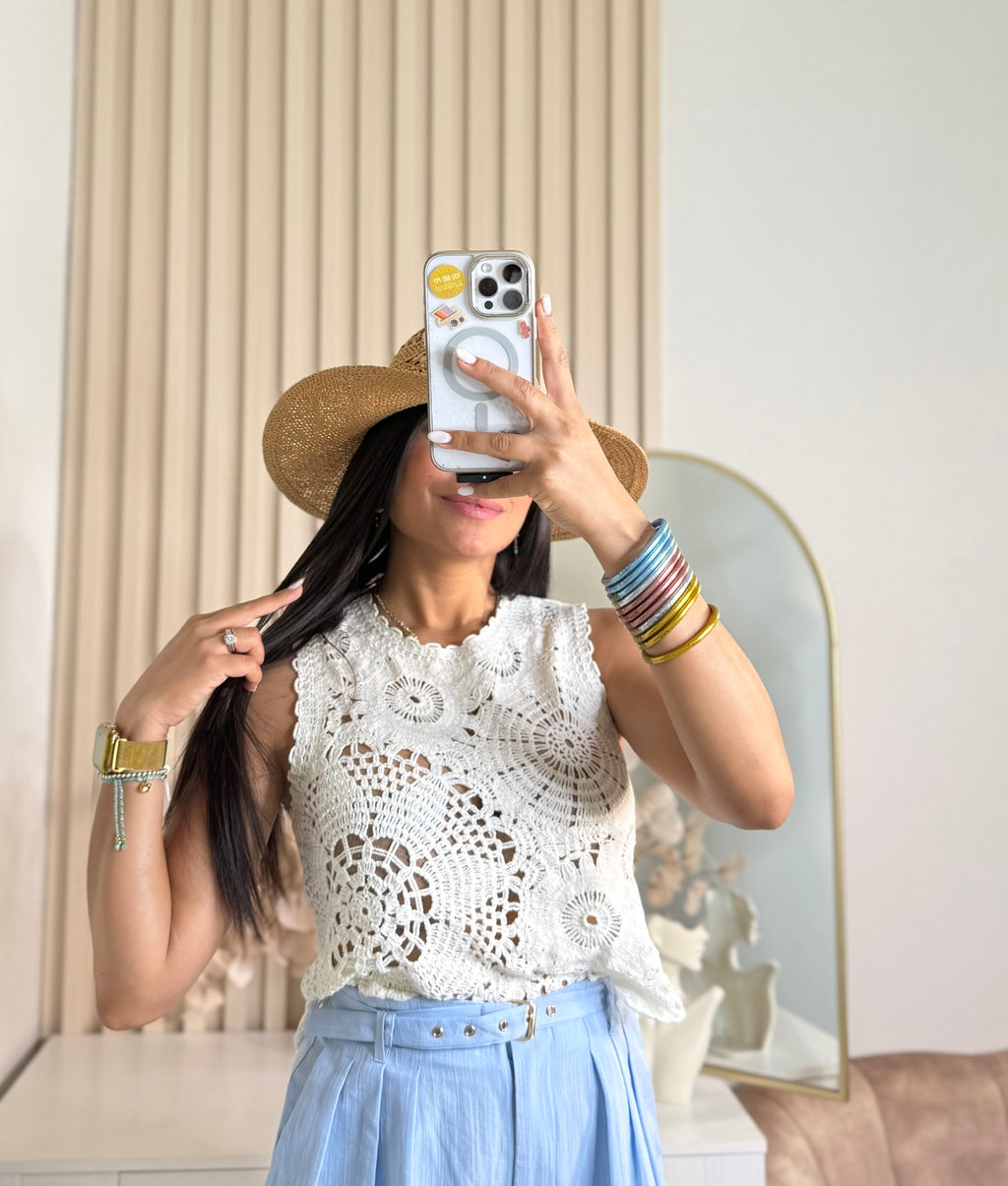 Crochet top ivory