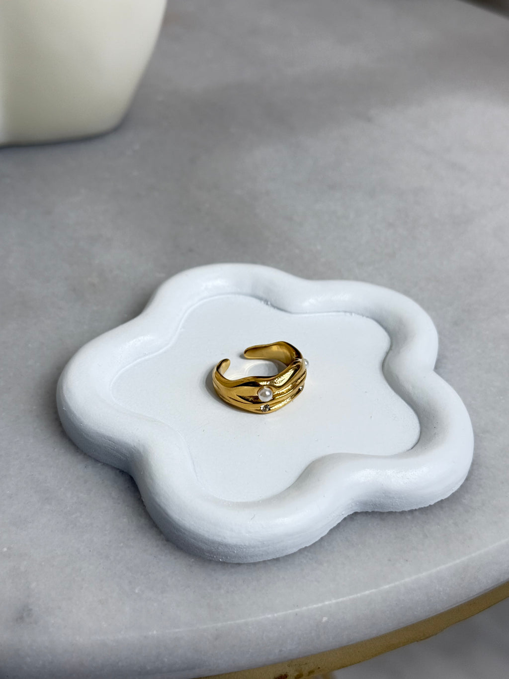 Adjustable Pearl Ring