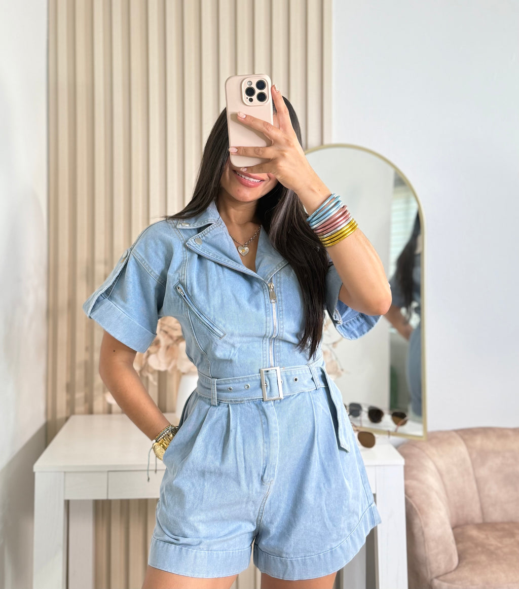 Denim Romper