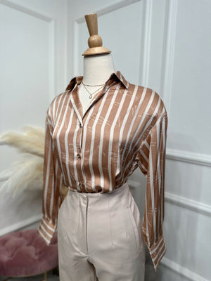 Cream stripes blouse