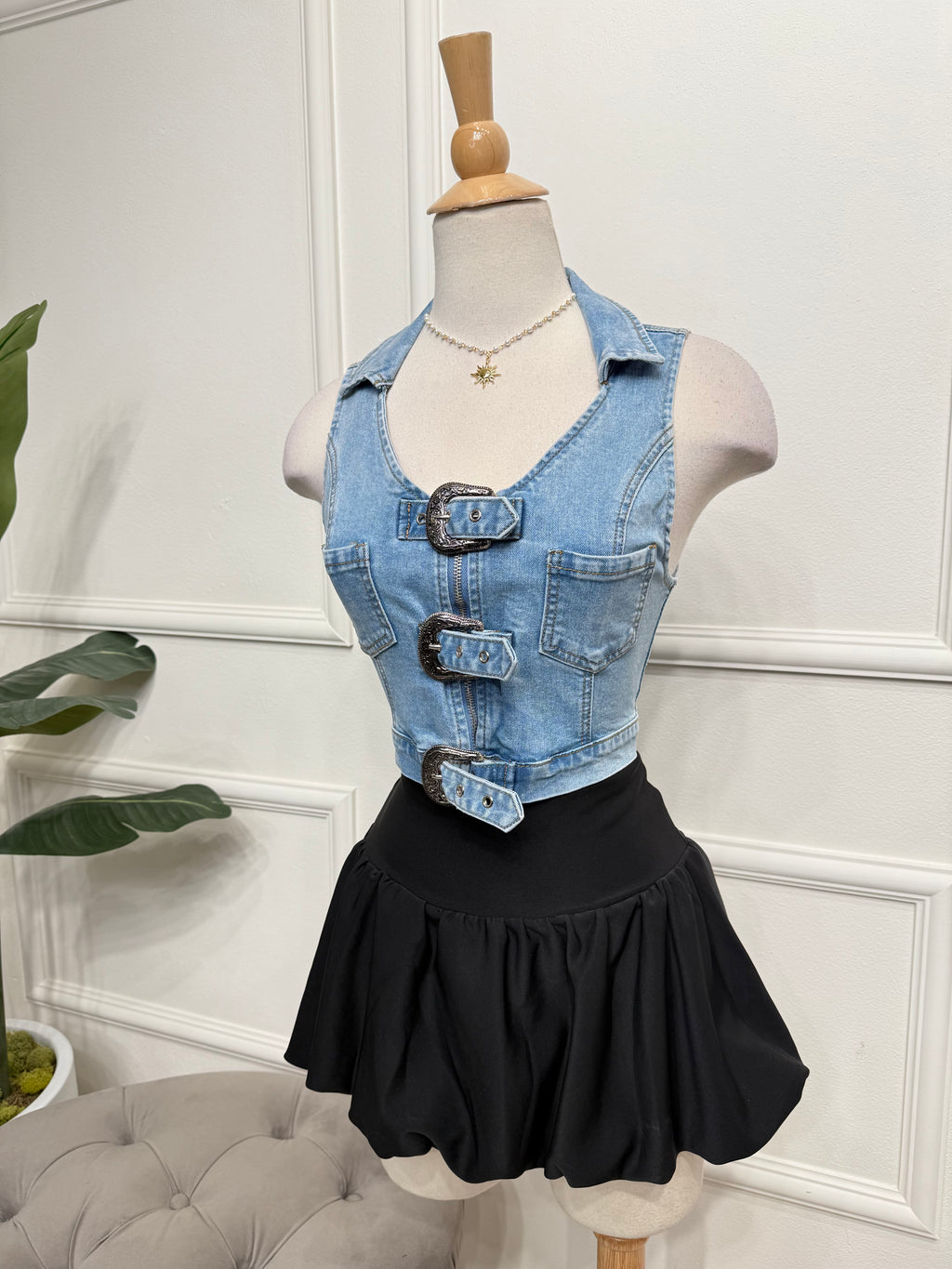 Cowgirl denim vest