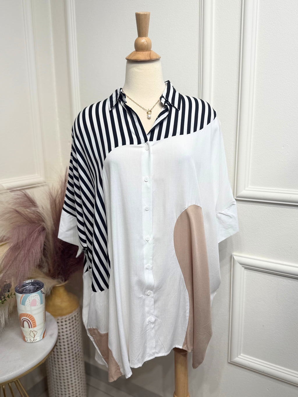 Tricolor T-shirt dress