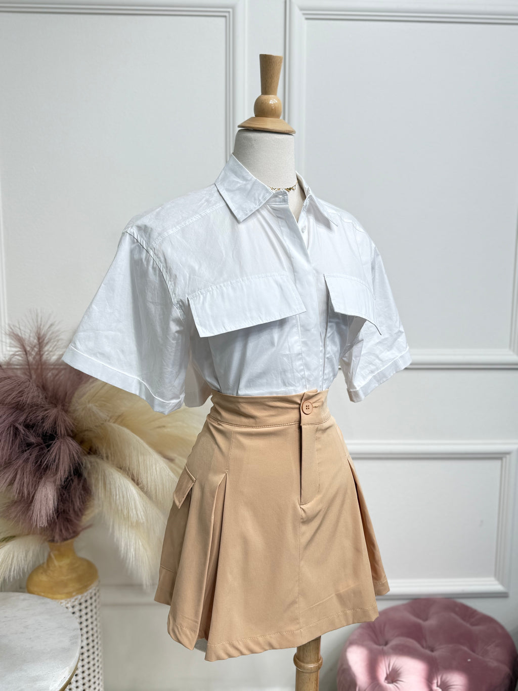 Camel skort