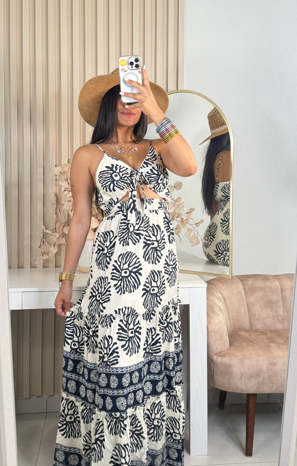 Boho navy maxi dress