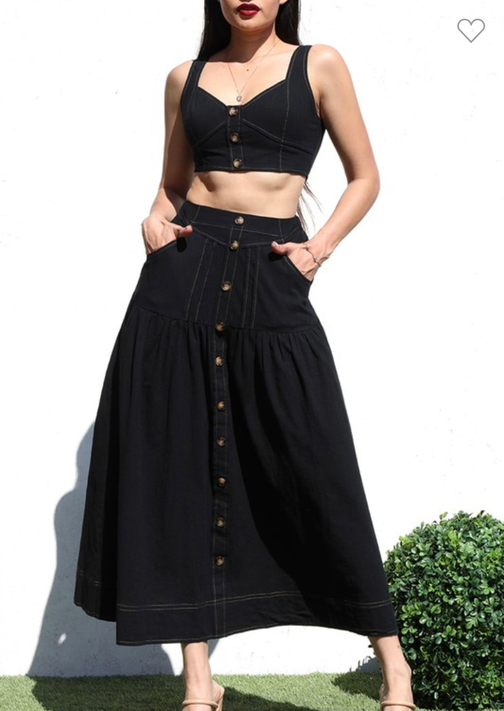 Black skirt set