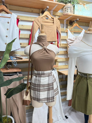 White & Brown Skort
