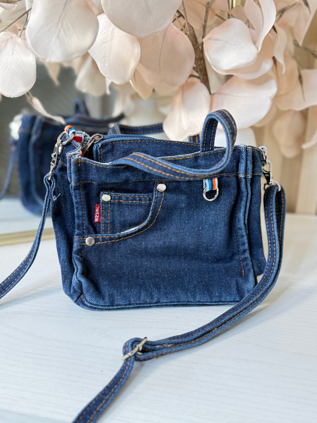 Dark denim purse