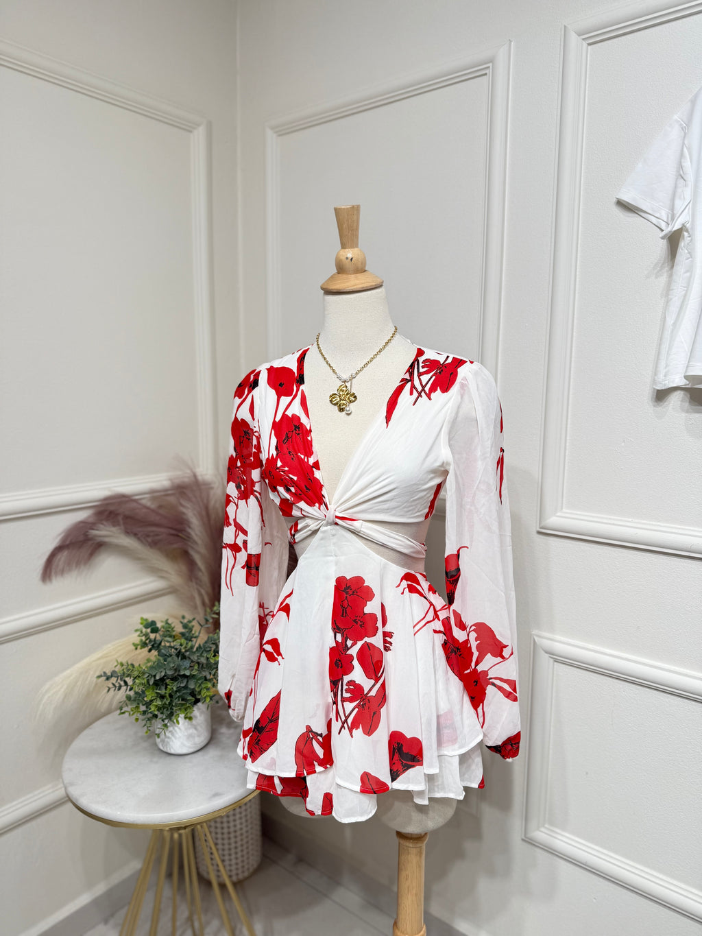 Tropical white romper