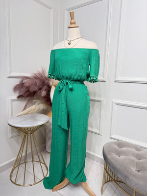 Green jumpsuit