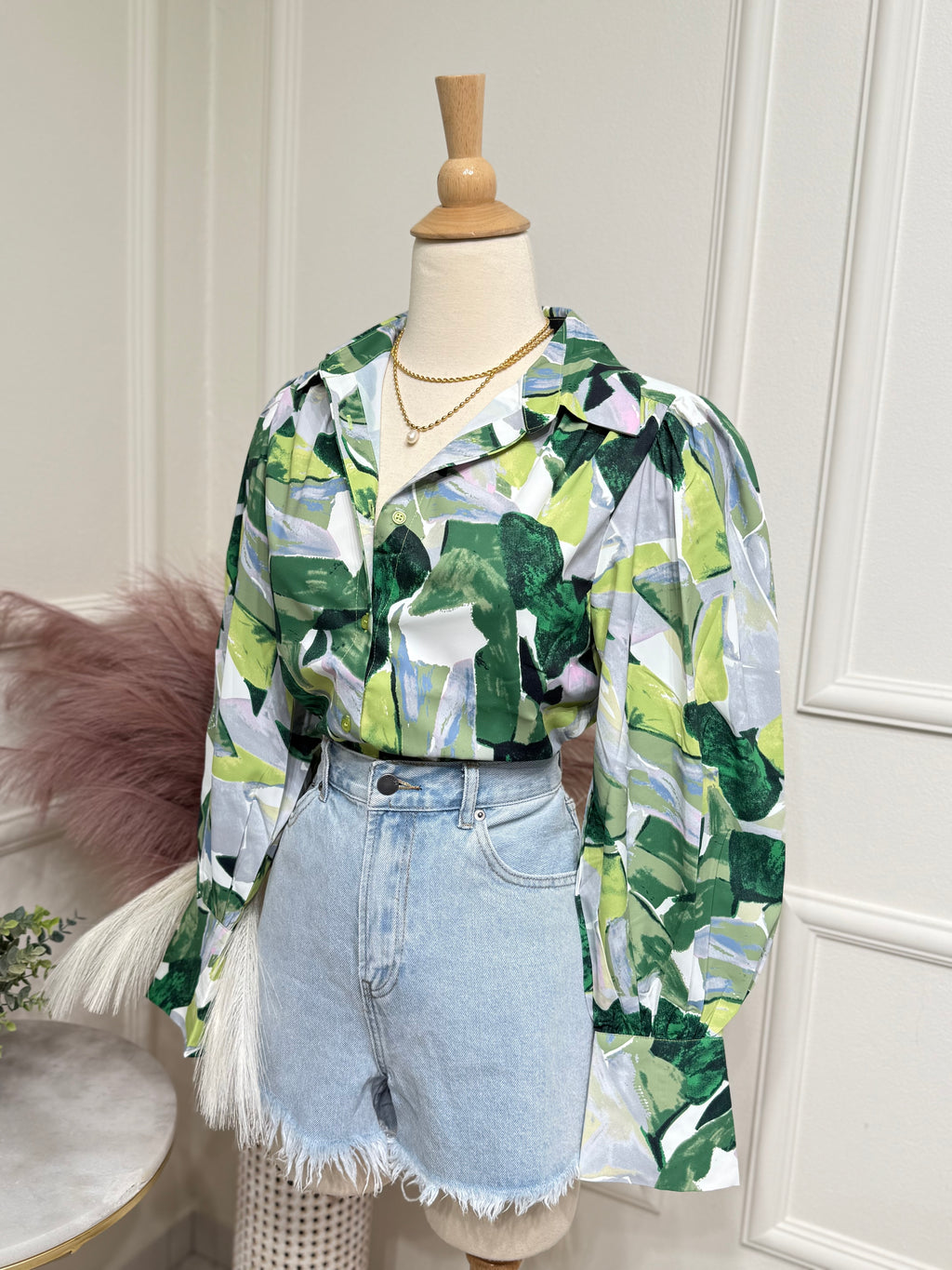 Green blouse