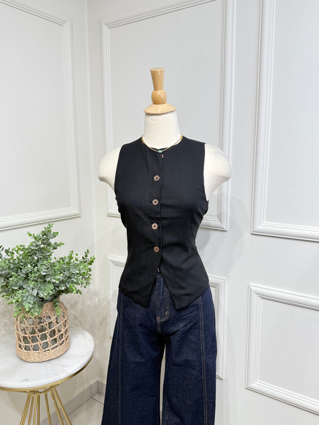 Black vintage vest
