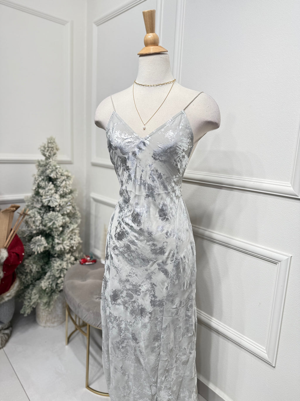 Silver long dress