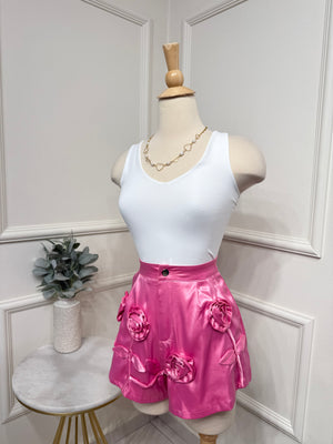 Pink satin short