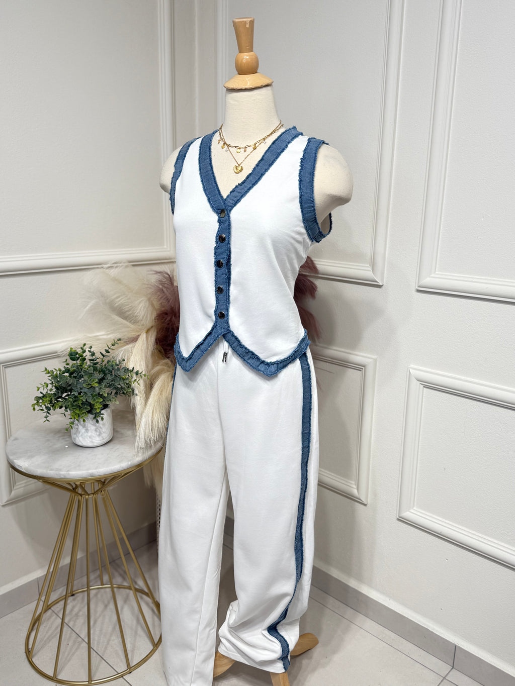 White Denim Set