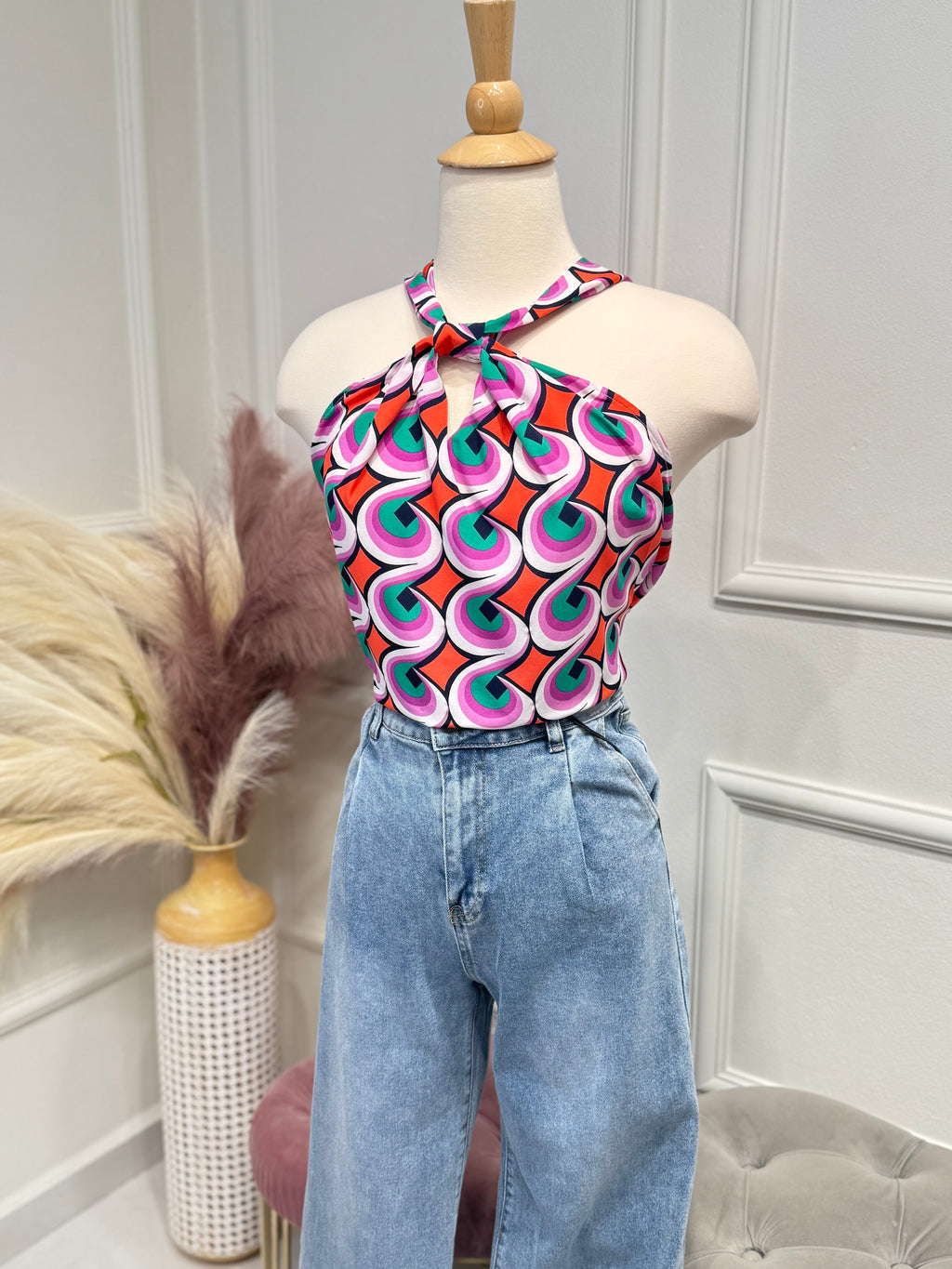 Funky orange blouse