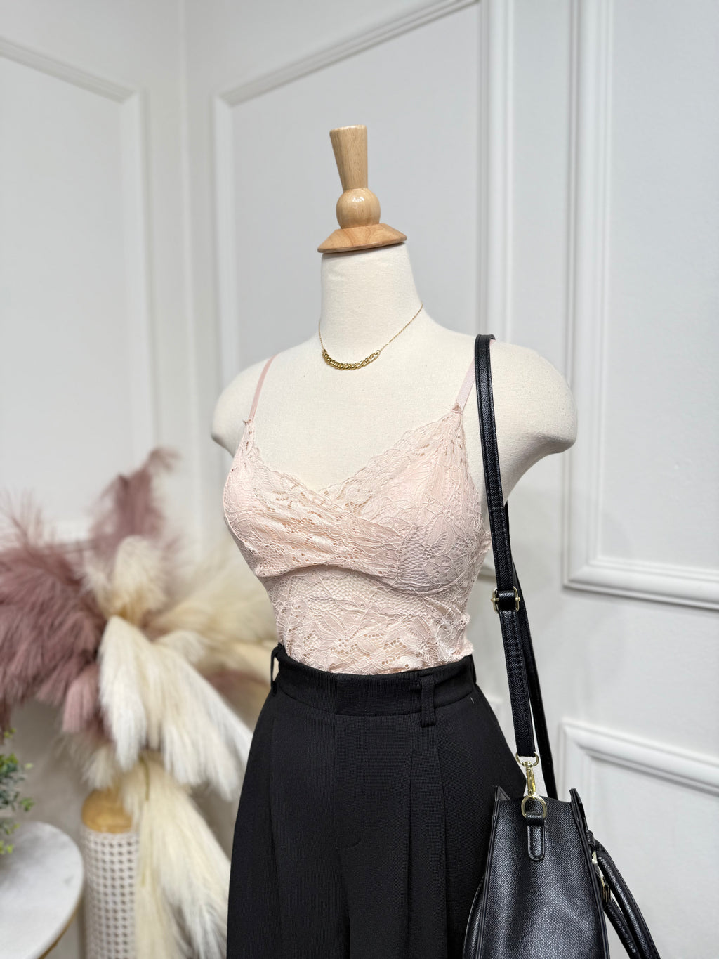 Pink lace top