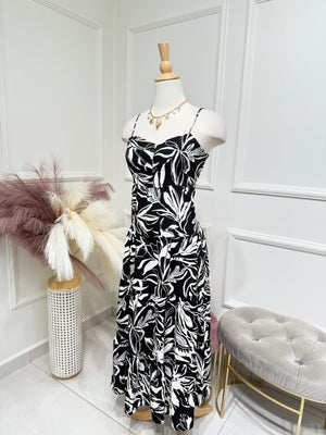Midi dress black and white