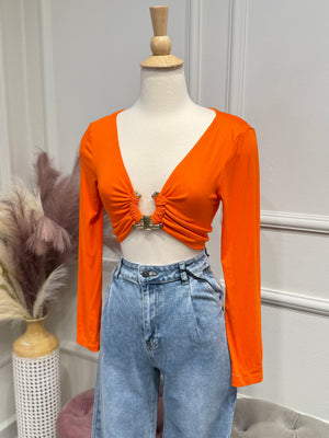 Orange long sleeve top