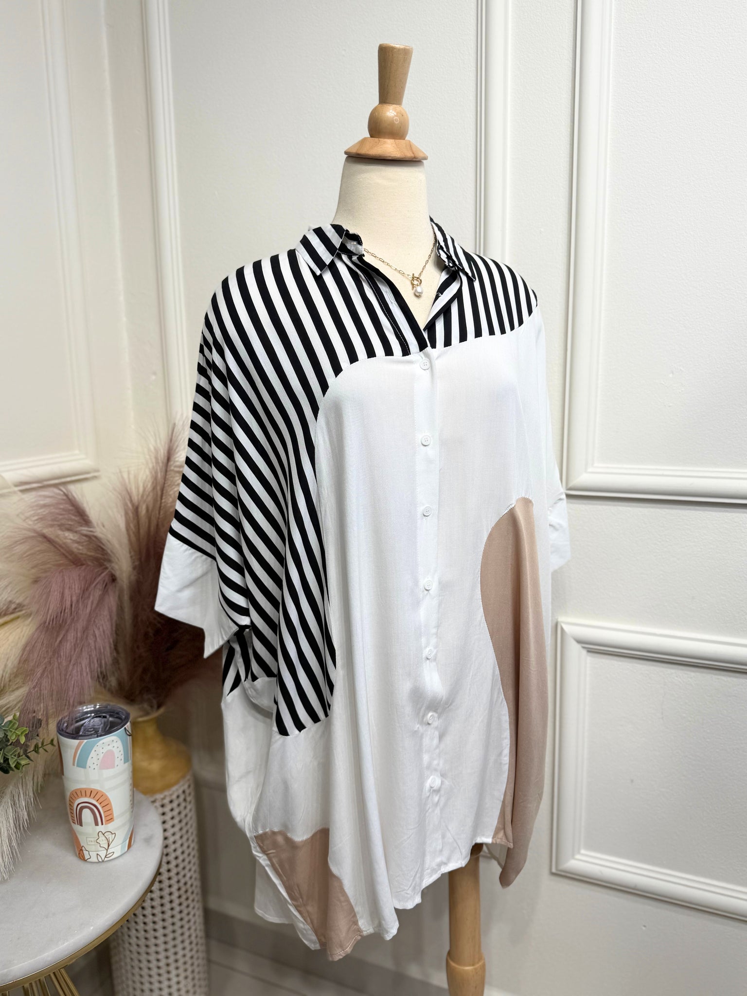 Tricolor T-shirt dress