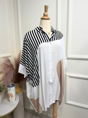 Tricolor T-shirt dress