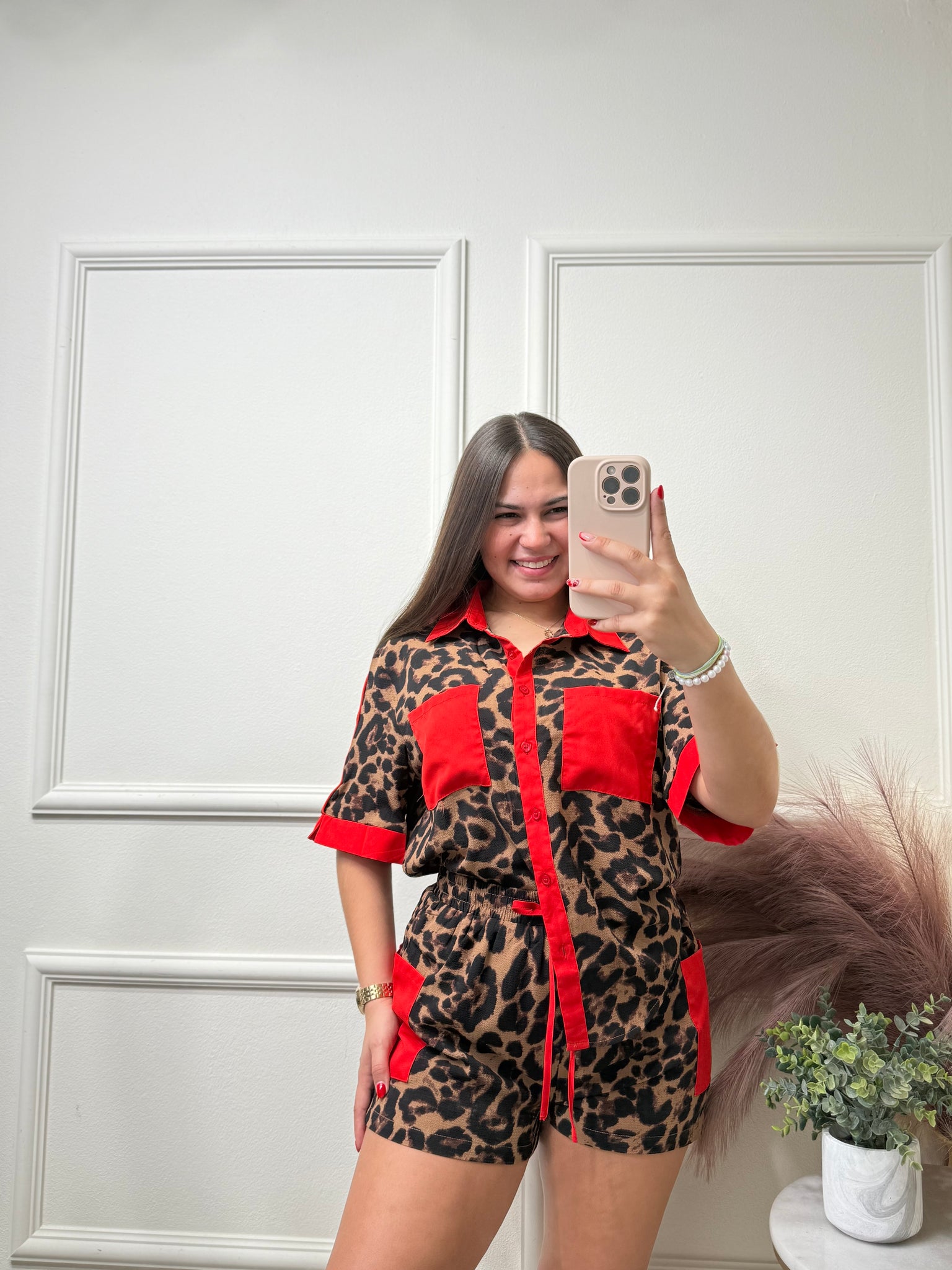 Animal Print & Red Set