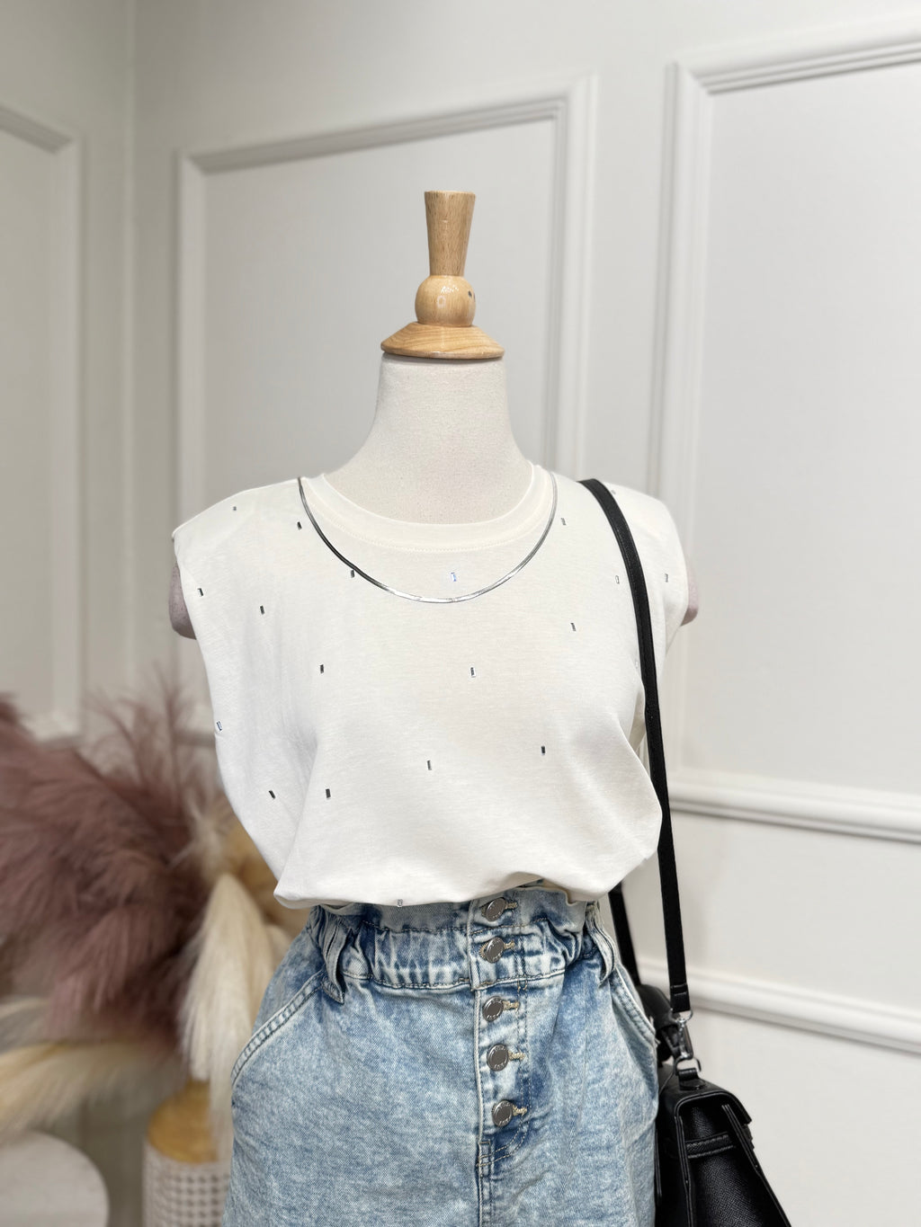 Ivory sparkly blouse
