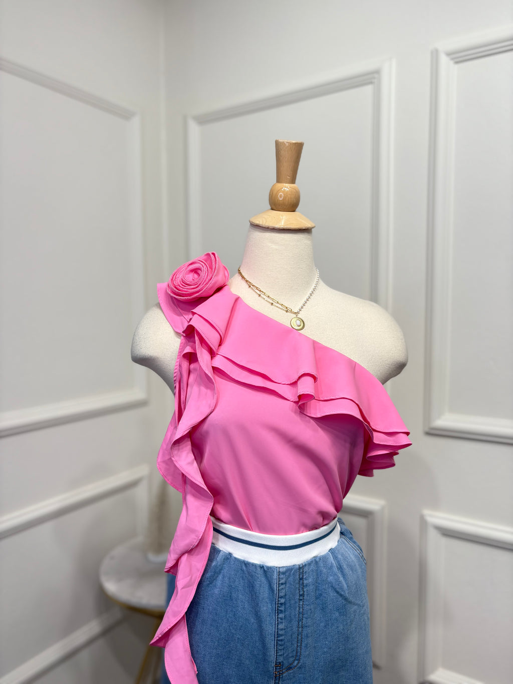 Pink flower blouse