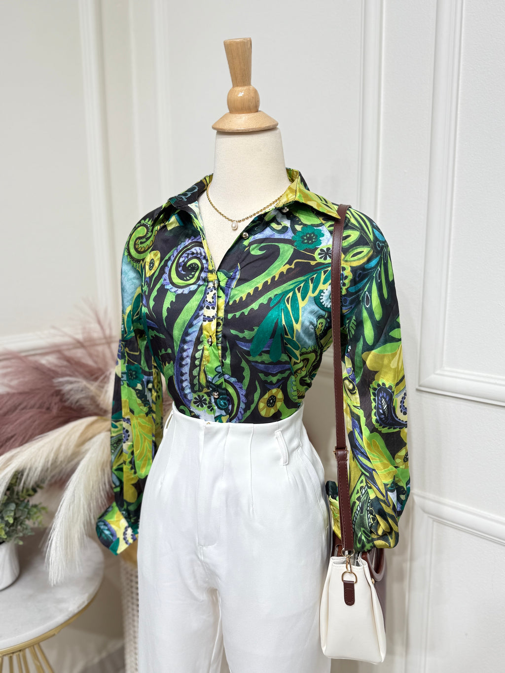 Green Office Blouse