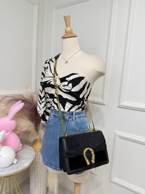 Black One Shoulder Top