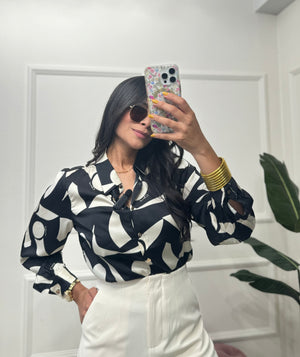 Black & White Blouse