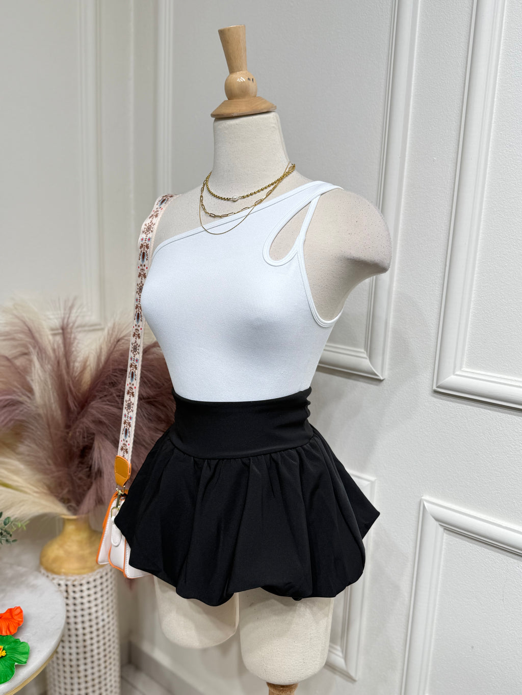 Black Bubble Skort