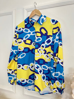 Blue Chains Blouse Small