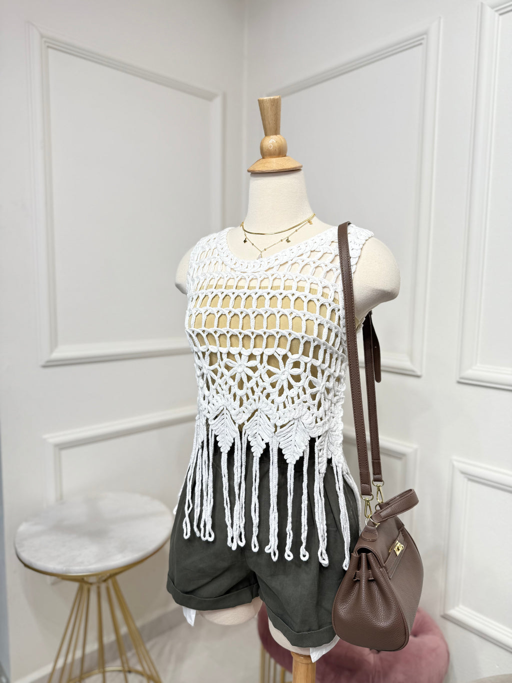 White crochet top