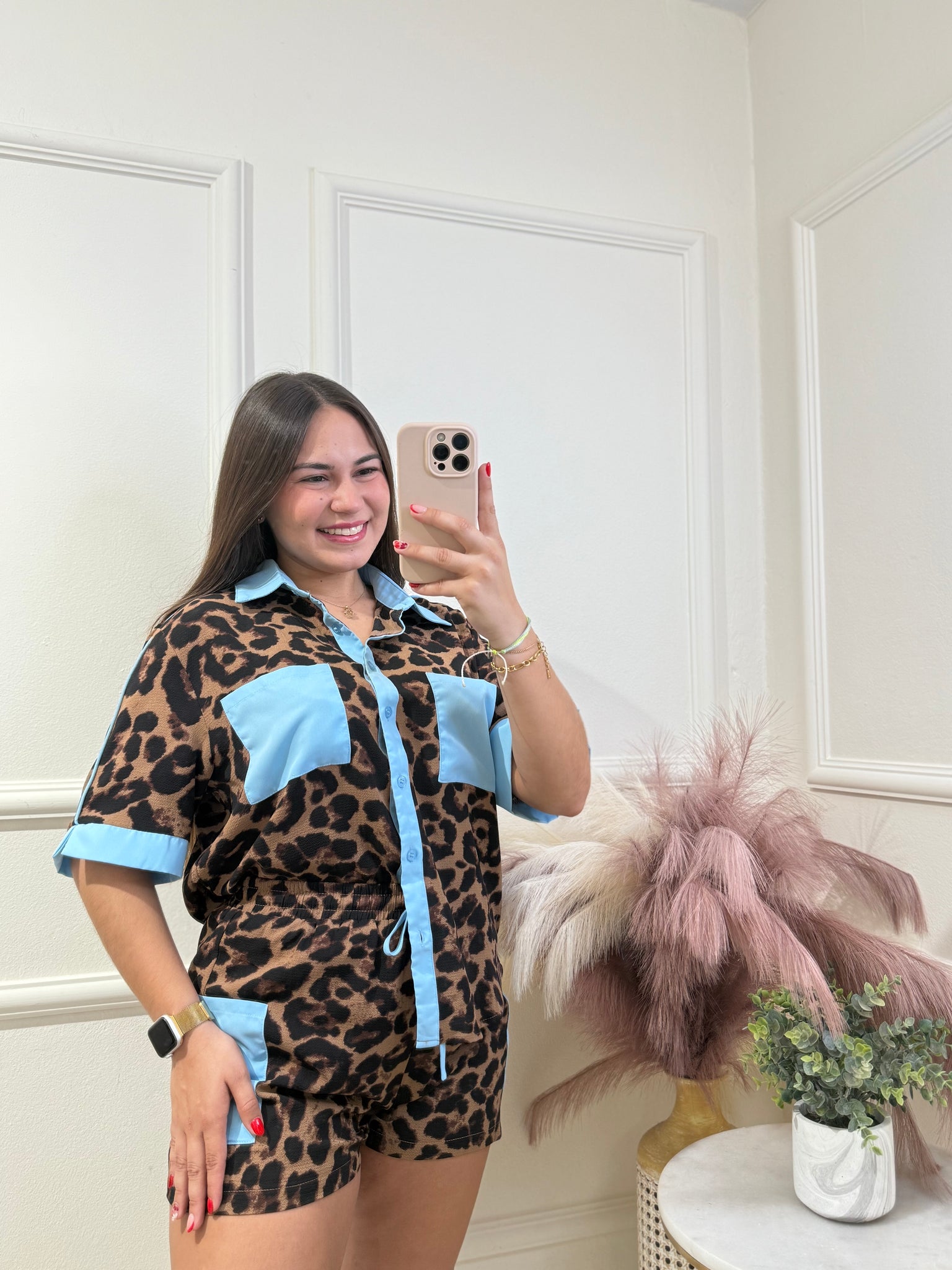Animal Print & Blue Set