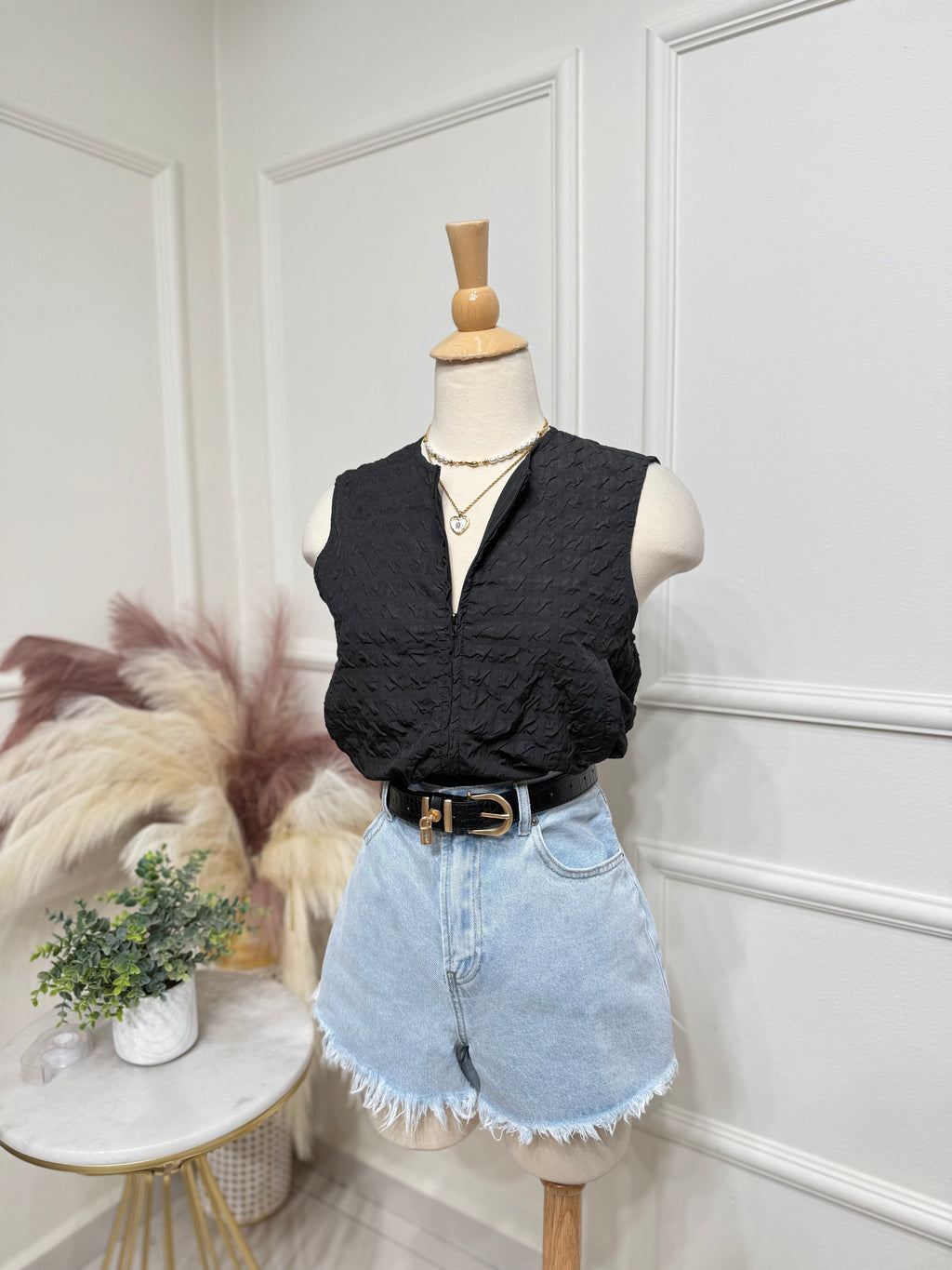 Black zipper Blouse